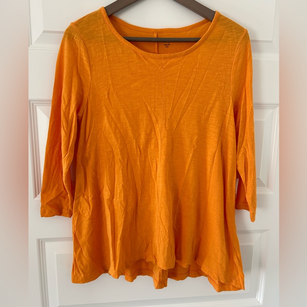 Crown and Ivy 3/4 Sleeve Top Orange Size XS